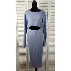 Boutique Body Contour Sweater Dress w/cutout M 6/8 Long Sleeve Midi $84